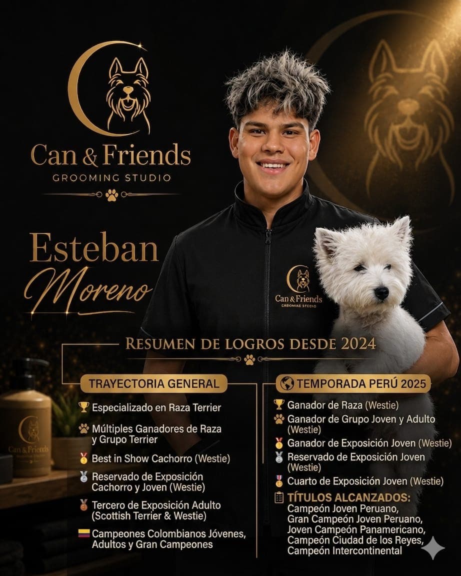 Esteban Moreno, groomer especialista de Can & Friends